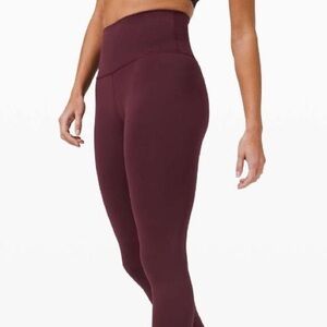 Lululemon Wunder Under Leggings Burgundy 4